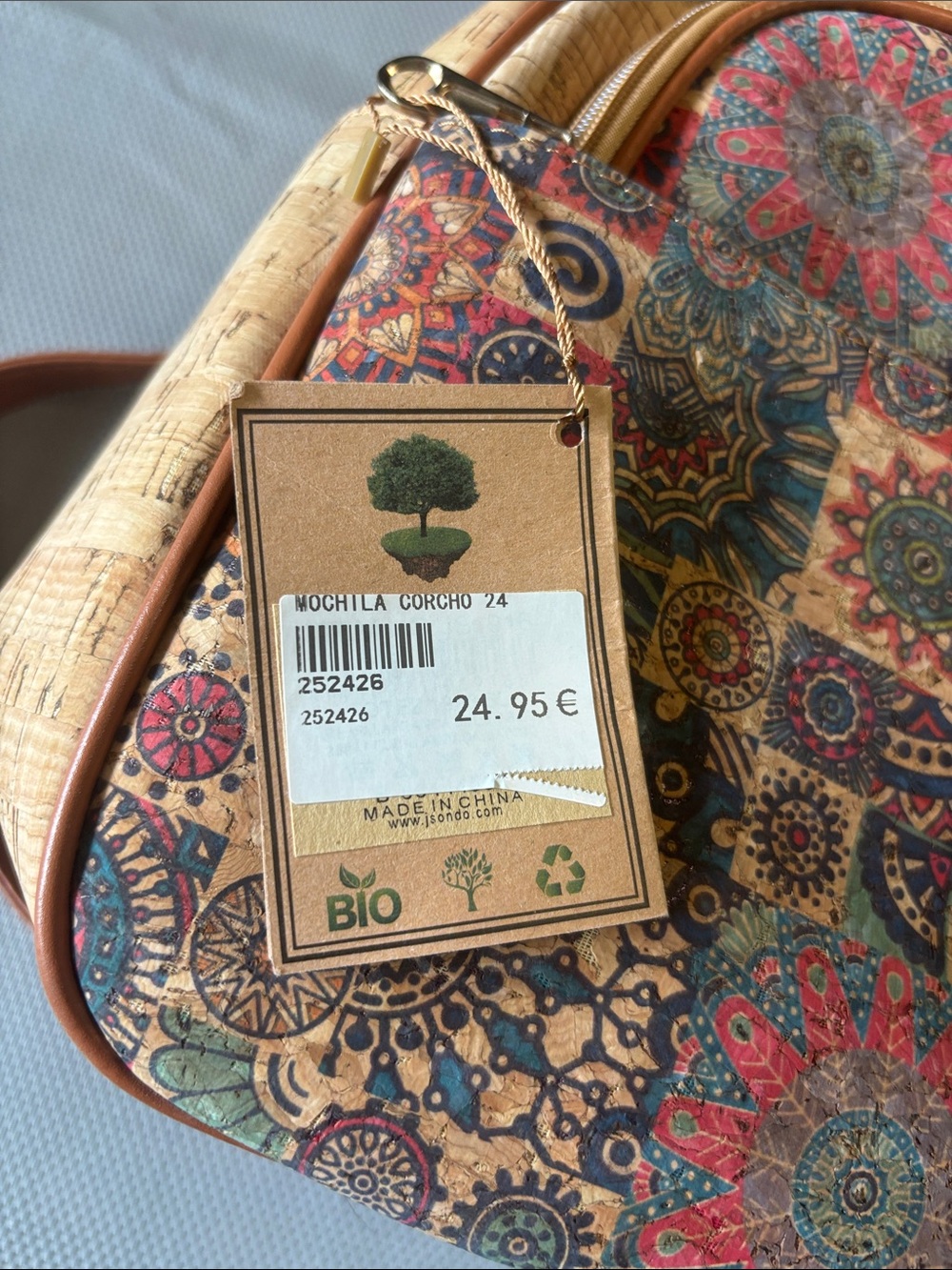 Mandala Patchwork Cork Backpack - Multicolor - Picture 5 of 10